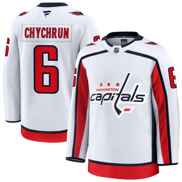 Men's Washington Capitals #6 Jakob Chychrun Fanatics Away White Premium Jersey