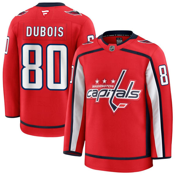 Men's Washington Capitals #80 Pierre-Luc Dubois Fanatics Home Red Premium Jersey