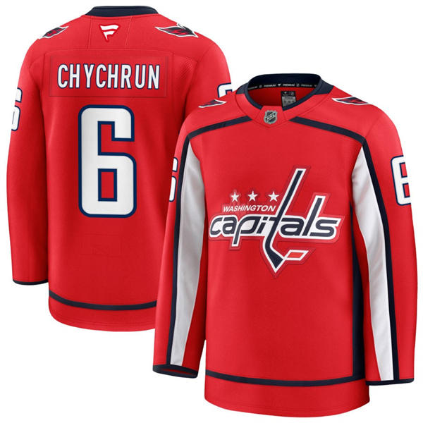 Men's Washington Capitals #6 Jakob Chychrun Fanatics Home Red Premium Jersey