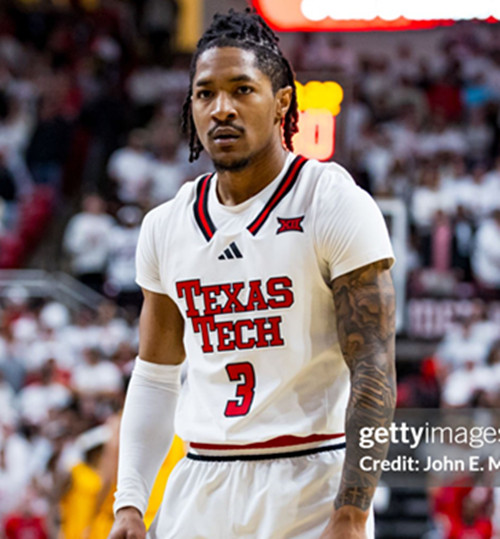 Mens Youth Texas Tech Red Raiders #3 Elijah Hawkins 2025 White College Basketball Game Jersey