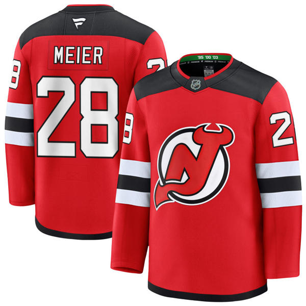 Mens New Jersey Devils #28 Timo Meier Fanatics Home Red Player Jersey