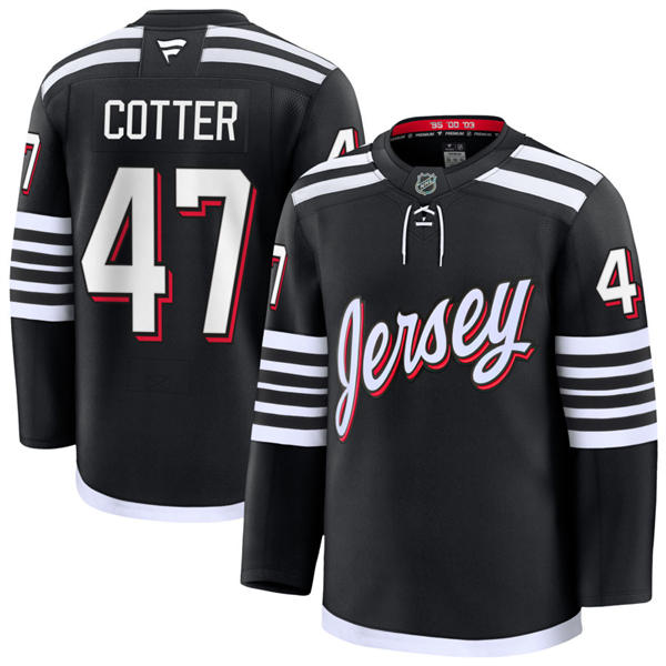 Mens New Jersey Devils #47 Paul Cotter Fanatics  Black Alternate Premier Player Jersey