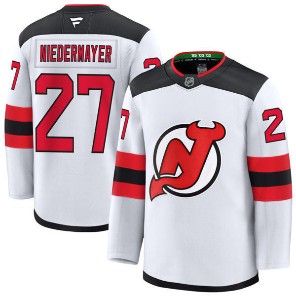 Mens New Jersey Devils Retired Player #27 Scott Niedermayer Fanatics Away White Jersey