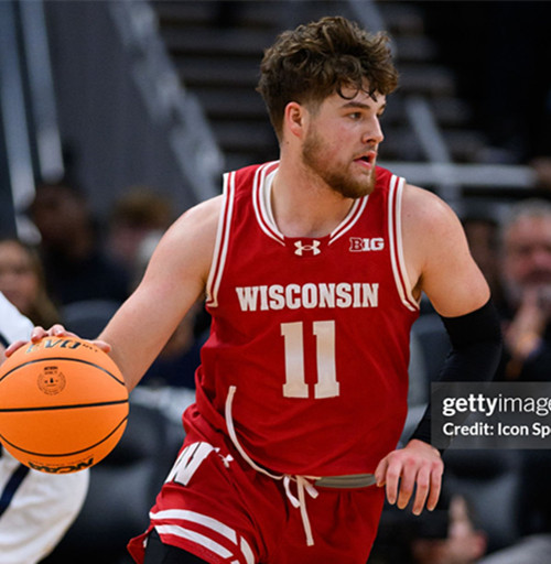 Mens Youth Wisconsin Badgers #11 Max Klesmit 2025 Red College Basketball Game Jersey