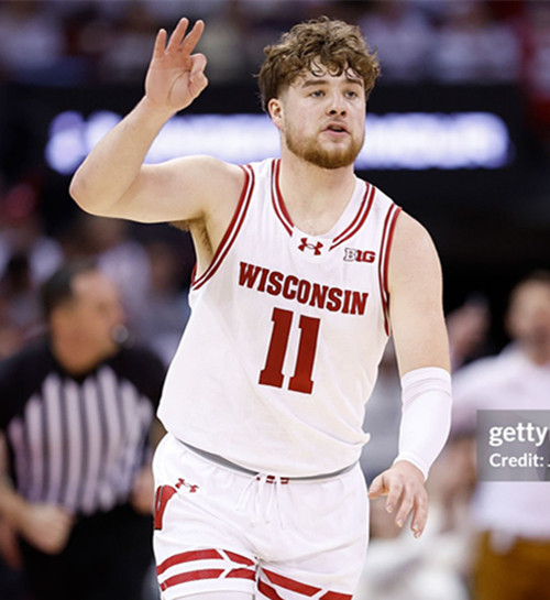 Mens Youth Wisconsin Badgers #11 Max Klesmit 2025 White College Basketball Game Jersey