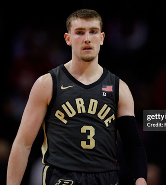 Mens Youth Purdue Boilermakers  #3 Braden Smith Charcoal College Basketball Game Jersey