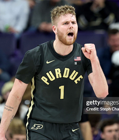 Mens Youth Purdue Boilermakers  #1 Caleb Furst Charcoal College Basketball Game Jersey