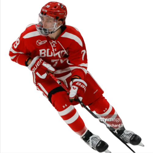 Mens Youth Boston University Terriers #78 Sascha Boumedienne 2024 Scarlet Hockey Jersey