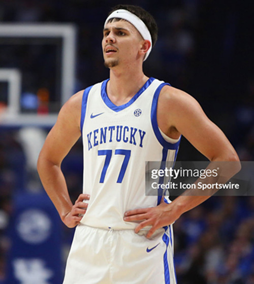 Mens Youth Kentucky Wildcats #77 Kerr Kriisa White College Basketball Game Jersey