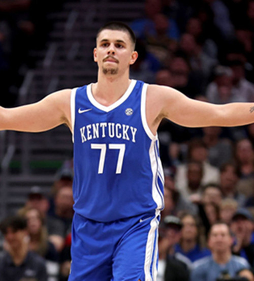 Mens Youth Kentucky Wildcats #77 Kerr Kriisa Royal College Basketball Game Jersey