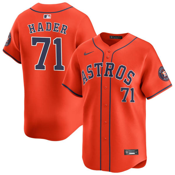 Mens Houston Astros #71 Josh Hader Nike Orange Alternate Limited Jersey