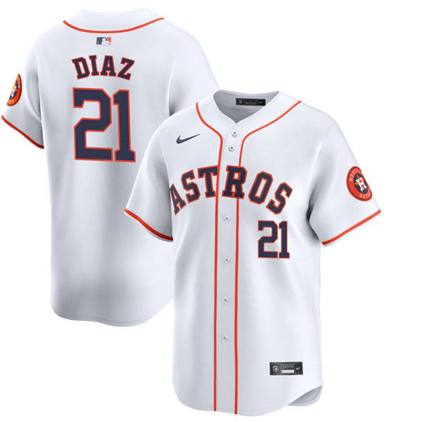Mens Houston Astros #21 Yainer Diaz Nike White Home Limited Jersey