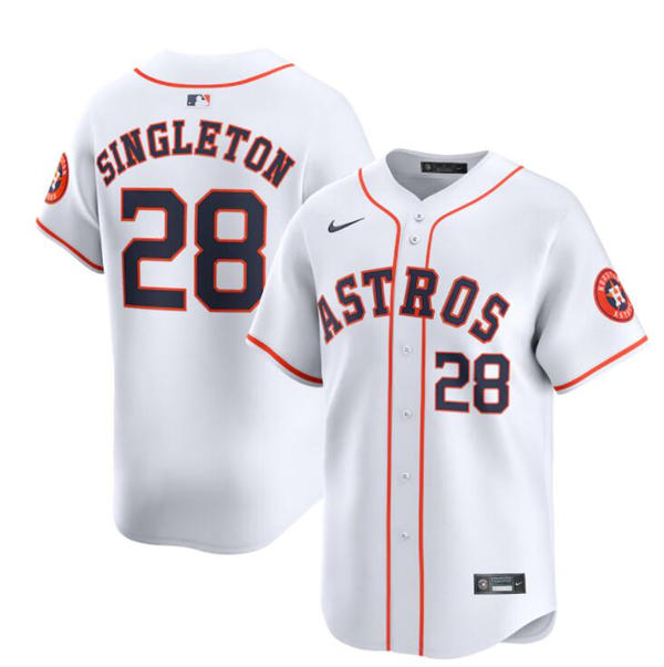 Mens Houston Astros #28 Jon Singleton Nike White Home Limited Jersey