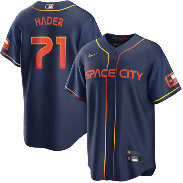 Mens Houston Astros #71 Josh Hader Navy City Connect Jersey