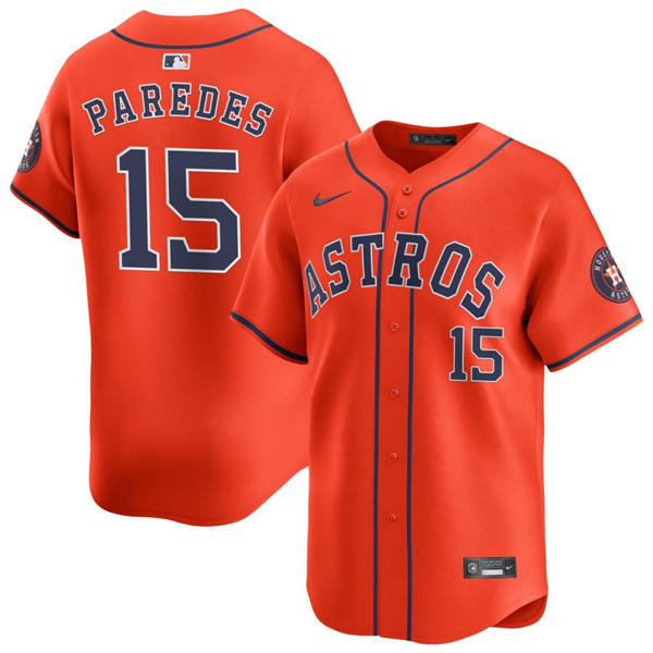 Mens Houston Astros #15 Isaac Paredes  Nike Orange Alternate Limited Jersey