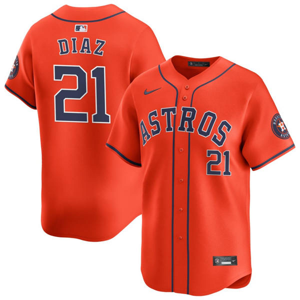 Mens Houston Astros #21 Yainer Diaz Nike Orange Alternate Limited Jersey