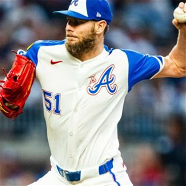 Mens Atlanta Braves #51 Chris Sale White Stitched City Connect Jersey