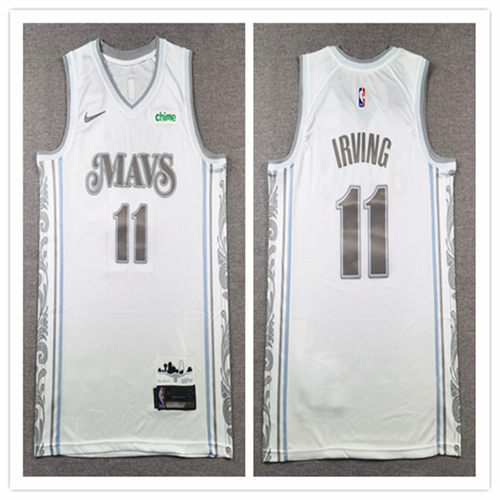 Mens Dallas Mavericks #11 Kyrie Irving Nike White 2024-25 City Edition Swingman Jersey