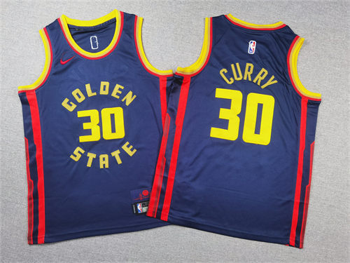 Youth Golden State Warriors #30 Stephen Curry Nike Navy 2024-25 City Edition Swingman Jersey