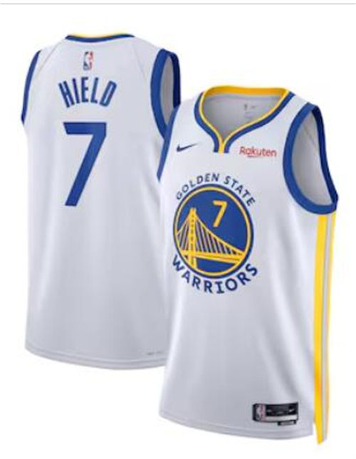 Mens Golden State Warriors #7 Buddy Hield White Association Edition Swingman Jersey