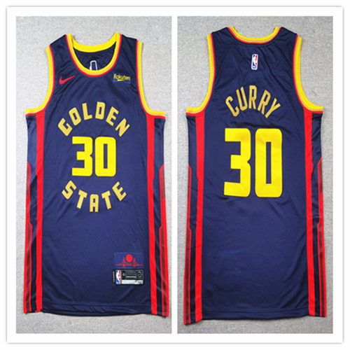 Mens Golden State Warriors #30 Stephen Curry Nike Navy 2024-25 City Edition Swingman Jersey