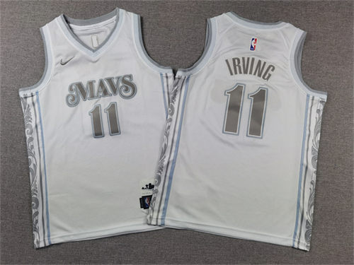 Youth Dallas Mavericks #11 Kyrie Irving Nike White 2024-25 City Edition Swingman Jersey