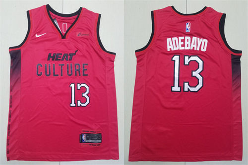 Mens Miami Heat #13 Bam Adebayo Nike Red 2024-25 City Edition Jersey