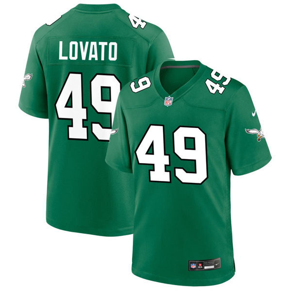 Mens Philadelphia Eagles #49 Rick Lovato Nike Kelly Green 1996 Retro F.U.S.E. Limited Jersey