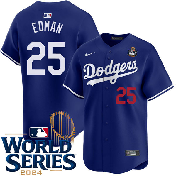 Mens Los Angeles Dodgers #25 Tommy Edman Nike Royal Alternate Limited Player Jersey(1)