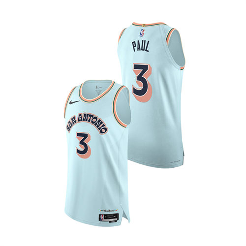 Men's San Antonio Spurs #3 Chris Paul Light Blue 2024-25 City Edition Jersey
