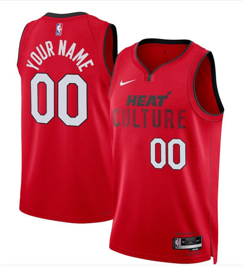 Mens Youth Miami Heat Custom Nike Red 2024-25 City Edition Jersey