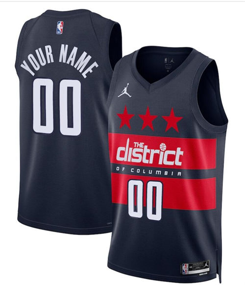 Mens Youth Washington Wizards Custom Navy 2024-25 Statement Edition Swingman Jersey