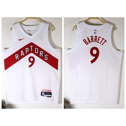 Mens Toronto Raptors #9 RJ Barrett White Association Editio Jersey