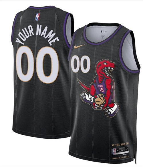 Mens Youth Toronto Raptors Custom Black 2024-25 City Edition Swingman Jersey