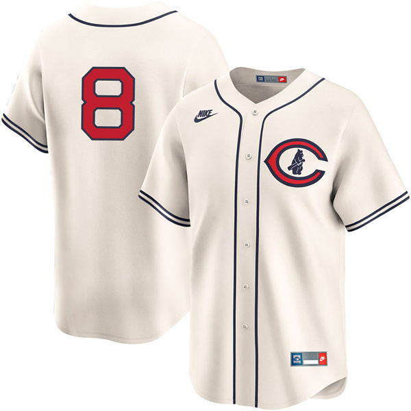 Mens Chicago Cubs #8 Ian Happ Cream Field of Dreams Limited Player Jersey