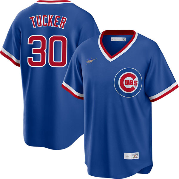Mens Chicago Cubs #30 Kyle Tucker Nike Royal Pullover Cooperstown Jersey