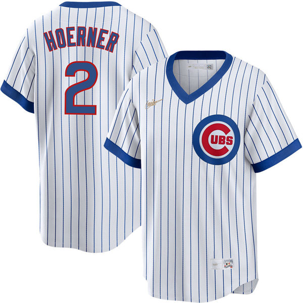 Mens Chicago Cubs #2 Nico Hoerner Nike White Pullover Cooperstown Jersey