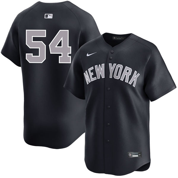 Mens New York Yankees #54 Max Fried Nike Navy Alternate 2nd with Name New York Limited Player Jersey