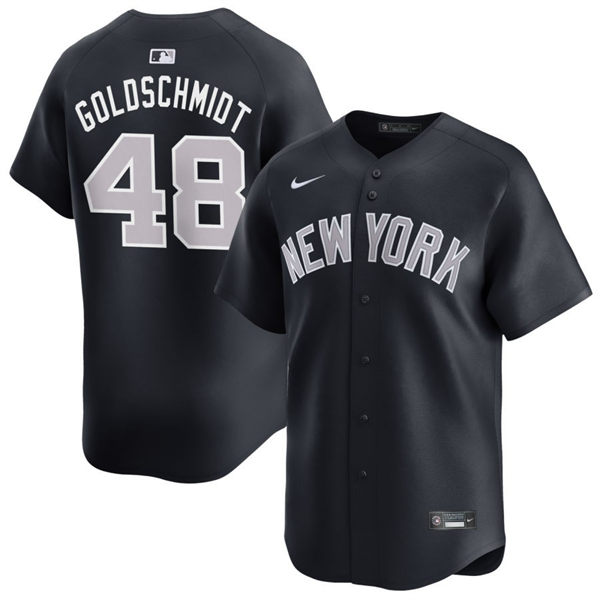 Mens New York Yankees #48 Paul Goldschmidt Nike Navy Grey Alternate 2nd New York Jersey With Name