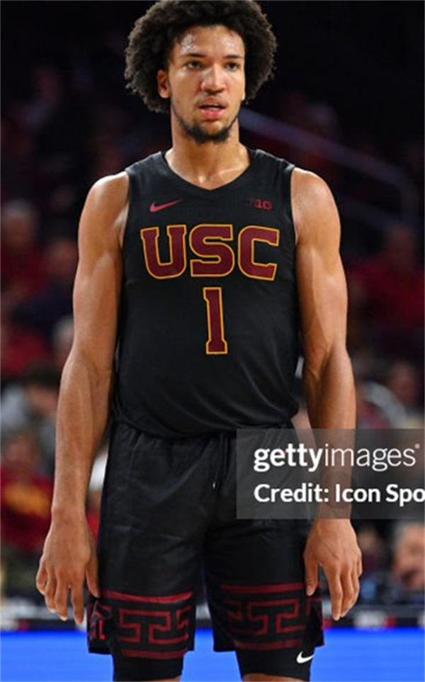 Mens Youth USC Trojans #1 Desmond Claude Black 2025 Big 10 Basketball Game Jersey