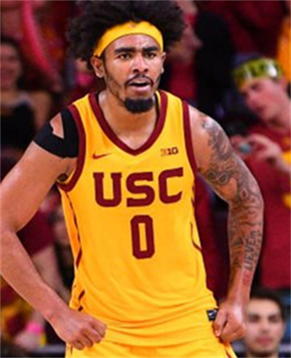 Mens Youth USC Trojans #0 Saint Thomas Gold 2025 Big 10 Basketball Game Jersey