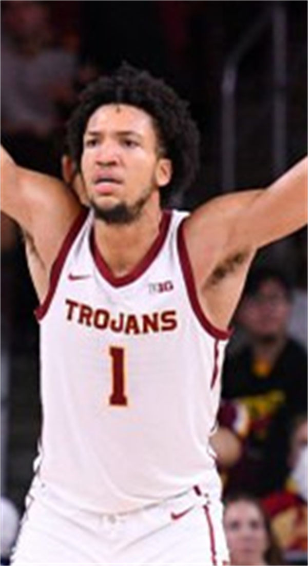 Mens Youth USC Trojans #1 Desmond Claude White 2025 Big 10 Basketball Game Jersey