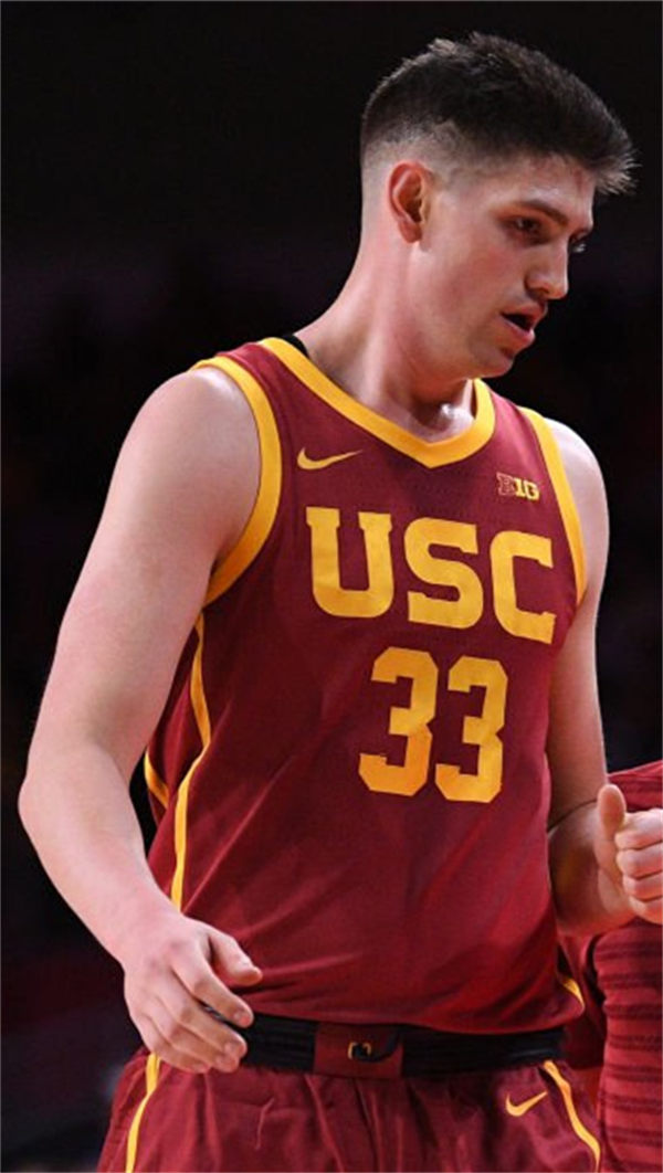 Mens Youth USC Trojans #33 Josh Cohen 2025 Big 10 Basketball Game Jersey Cardinal