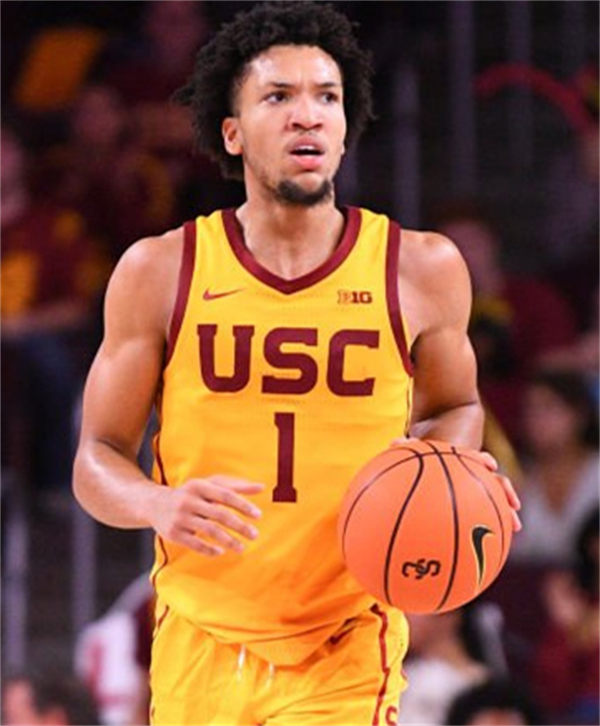 Mens Youth USC Trojans #1 Desmond Claude Gold 2025 Big 10 Basketball Game Jersey