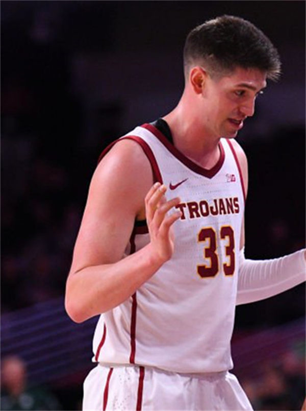 Mens Youth USC Trojans #33 Josh Cohen White 2025 Big 10 Basketball Game Jersey