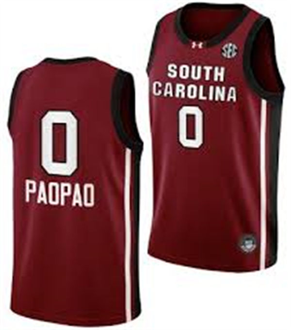 Unisex South Carolina Gamecocks #0 Te-Hina Paopao Garnet College Women's Basketball Game Jersey