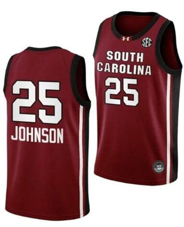 Unisex South Carolina Gamecocks #25 Raven Johnson Garnet College Women's Basketball Game Jersey