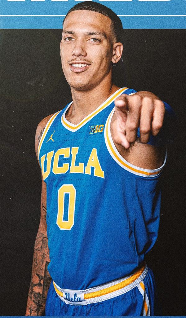 Mens Youth UCLA Bruins #0 Kobe Johnson Royal 2025 BIG 10 Basketball Game Jersey