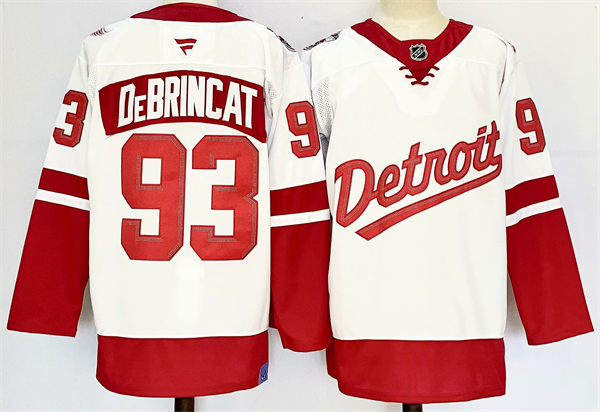 Men's Detroit Red Wings #93 Alex DeBrincat Fanatics White 2025 NHL Stadium Series Premium Player Jersey