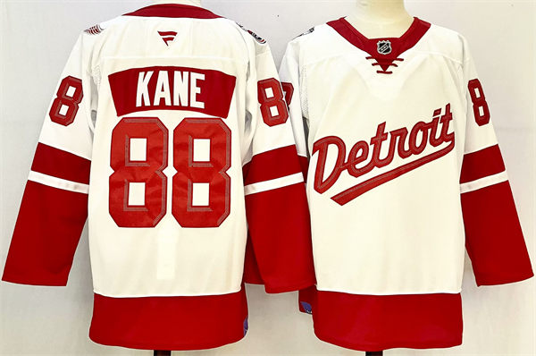 Men's Detroit Red Wings #88 Patrick Kane Fanatics White 2025 NHL Stadium Series Premium Player Jersey